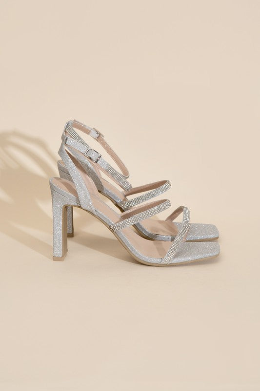 DEVIN-1 Silver Rhinestone Heels SILVER by Top Guy Footwear | Fleurcouture