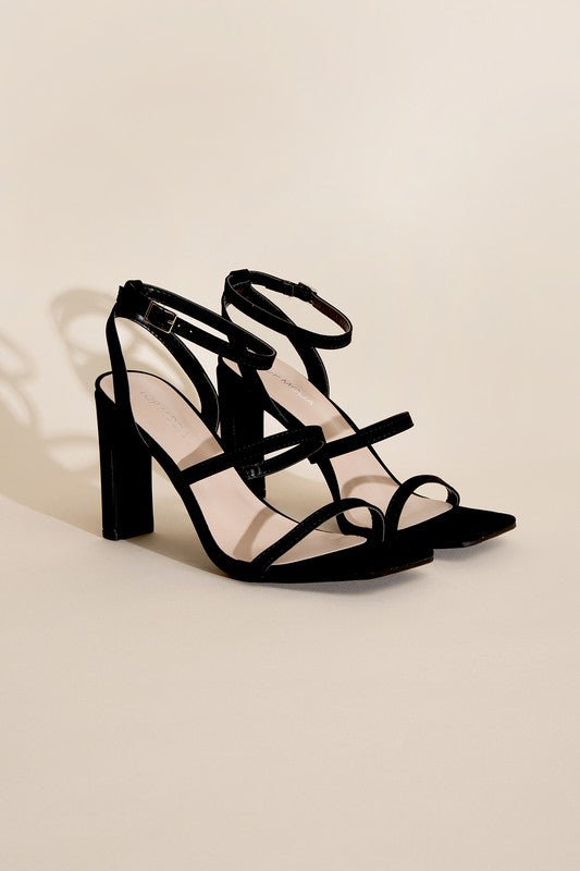 DEVIN-8 Ankle Strap Heels BLACK 5.5 by Top Guy Footwear | Fleurcouture