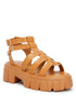Dewey Recycled Faux Leather Gladiators Tan US-5 / UK-3 / EU-36 by Rag Company | Fleurcouture