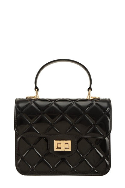 Diamond Quilted Cross Body Jelly Bag BLACK OS by ICCO ACCESSORIES | Fleurcouture
