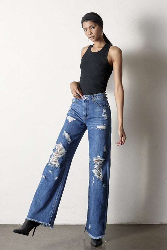 DISTRESSED DAD JEANS MEDIUM 1 by Insane Gene | Fleurcouture