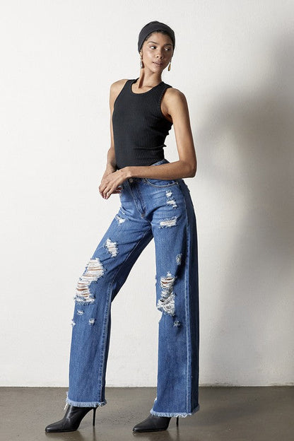 DISTRESSED DAD JEANS MEDIUM by Insane Gene | Fleurcouture