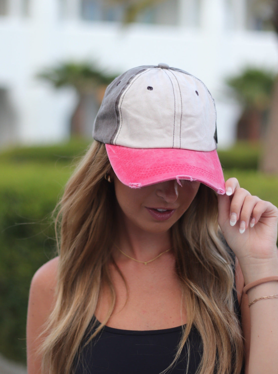 Distressed Tan, Brown and Coral Cap Beige One Size Hats & Headwear by Custom | Fleurcouture
