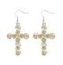 Divine Topaz Cross Earrings Blue One Size Earrings by Southern Grace | Fleurcouture