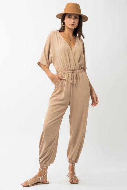 Dolman Sleeve Surplice Jumpsuit by Gilli | Fleurcouture