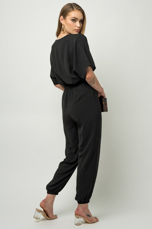 Dolman Sleeve Surplice Jumpsuit by Gilli | Fleurcouture