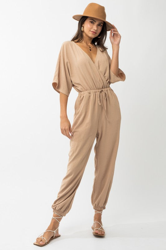 Dolman Sleeve Surplice Jumpsuit by Gilli | Fleurcouture