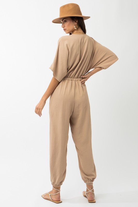 Dolman Sleeve Surplice Jumpsuit by Gilli | Fleurcouture