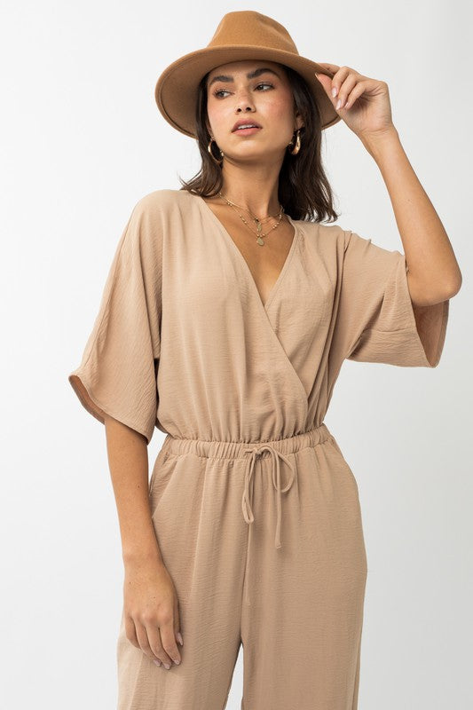 Dolman Sleeve Surplice Jumpsuit by Gilli | Fleurcouture