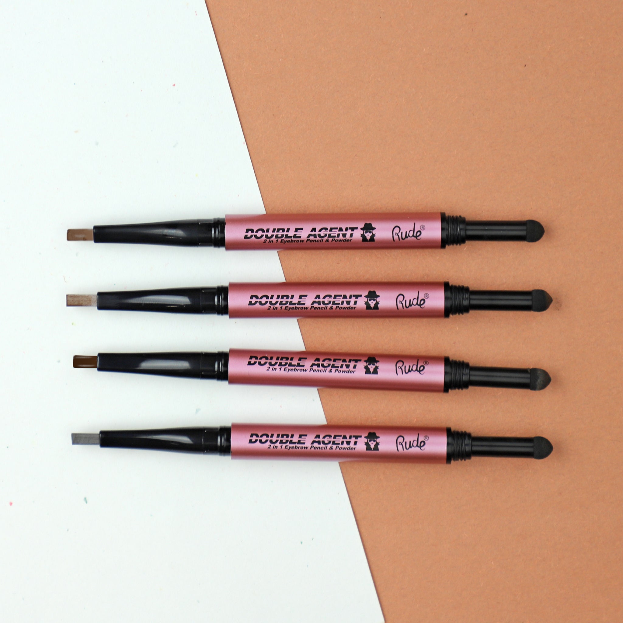 Double Agent 2 in 1 Eyebrow Pencil and Powder Eyebrows by Rude Cosmetics | Fleurcouture