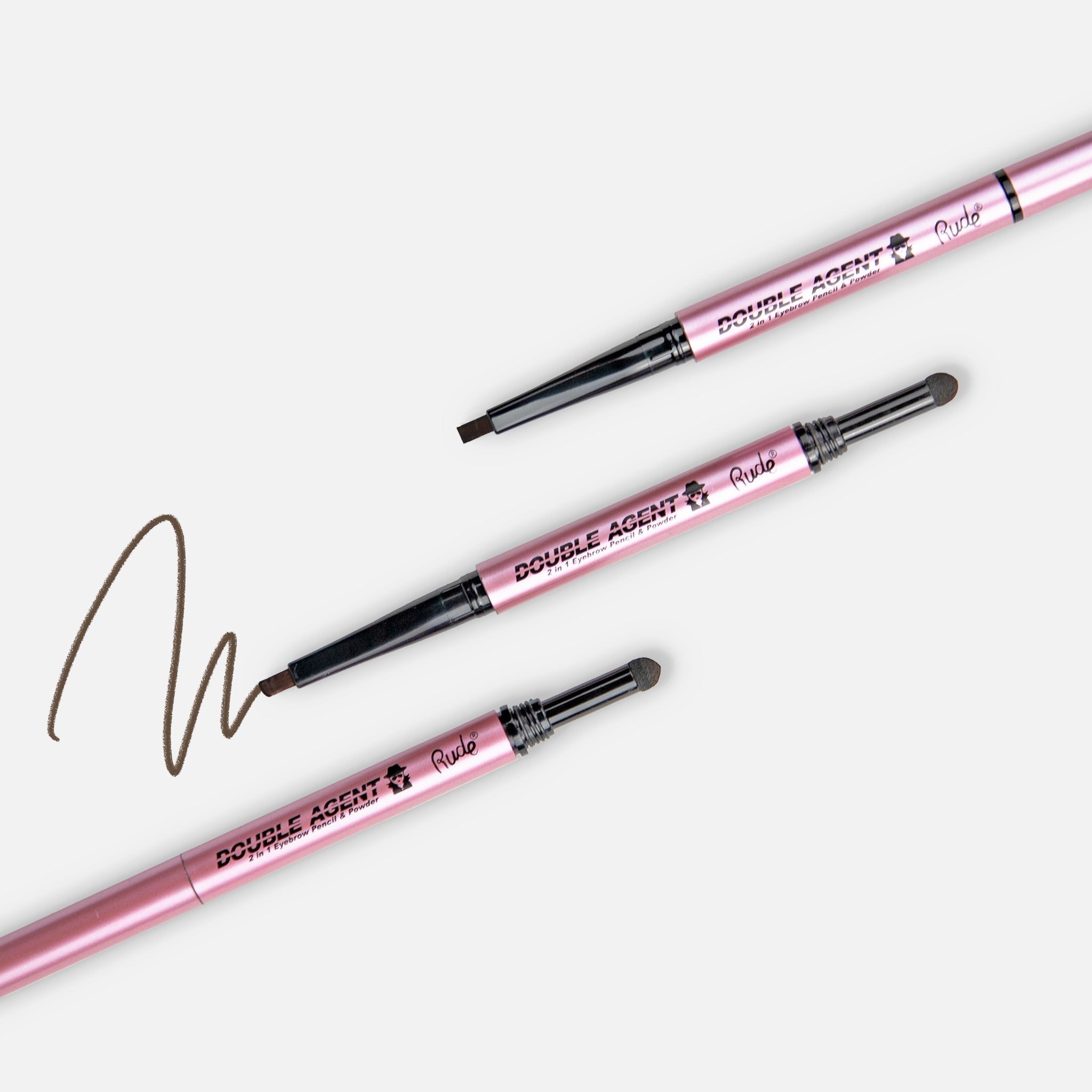 Double Agent 2 in 1 Eyebrow Pencil and Powder Eyebrows by Rude Cosmetics | Fleurcouture