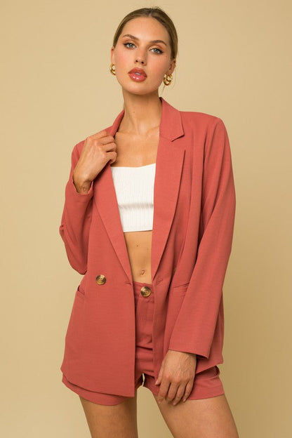 Double Breasted Blazer Coral by Gilli | Fleurcouture