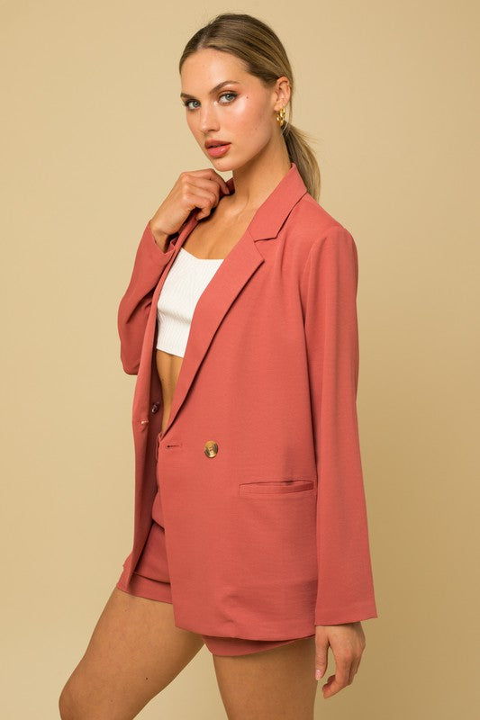 Double Breasted Blazer Coral by Gilli | Fleurcouture