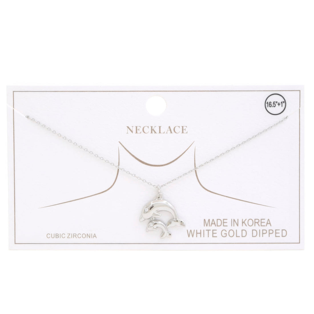 Double Dolphin Charm Gold Dipped Necklace by Fleurcouture | Fleurcouture