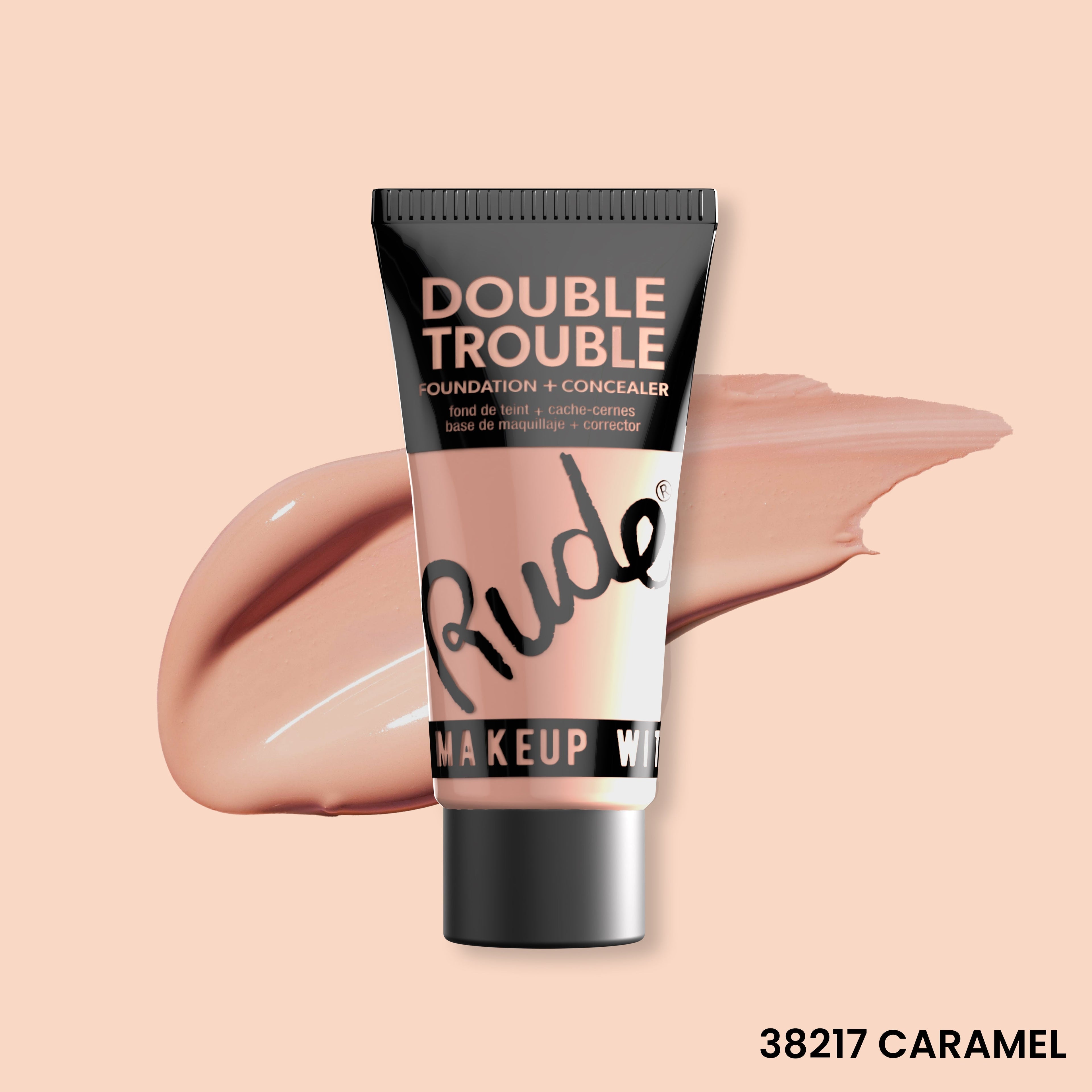 Double Trouble Foundation and Concealer Caramel 13 Foundation by Rude Cosmetics | Fleurcouture