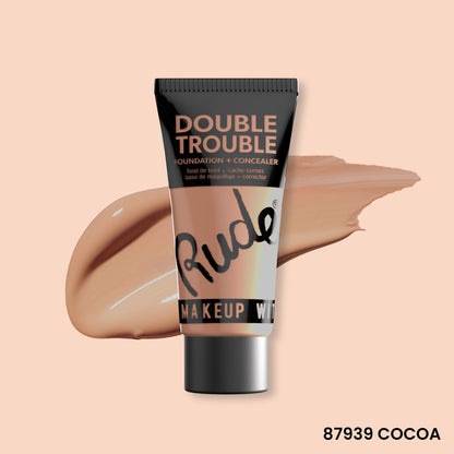 Double Trouble Foundation and Concealer Cocoa 16 Foundation by Rude Cosmetics | Fleurcouture