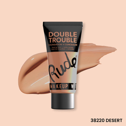 Double Trouble Foundation and Concealer Desert 17 Foundation by Rude Cosmetics | Fleurcouture