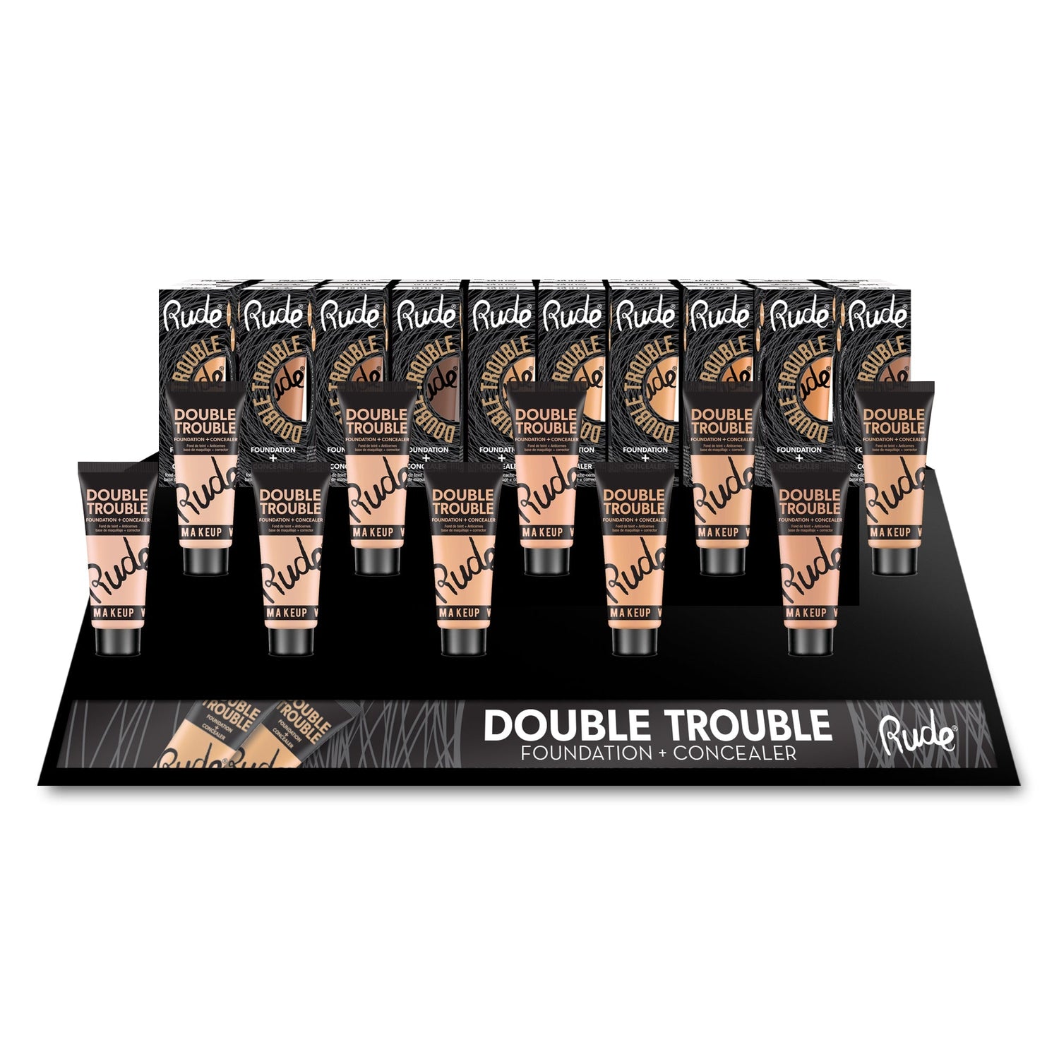 Double Trouble Foundation and Concealer Display Set A, 60 pcs Wholesale Set by Rude Cosmetics | Fleurcouture