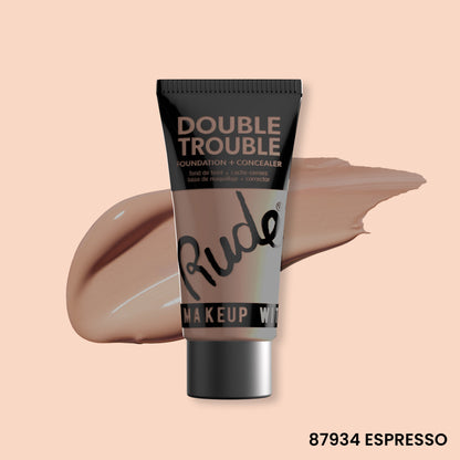 Double Trouble Foundation and Concealer Espresso 20 Foundation by Rude Cosmetics | Fleurcouture