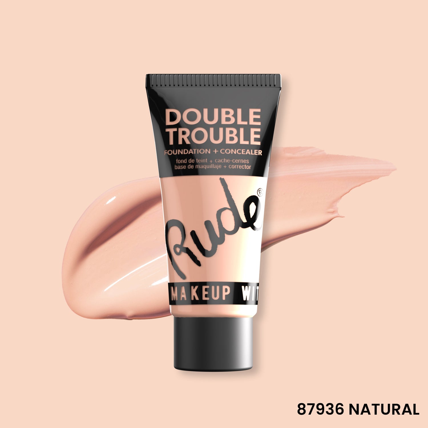 Double Trouble Foundation and Concealer Natural 06 Foundation by Rude Cosmetics | Fleurcouture