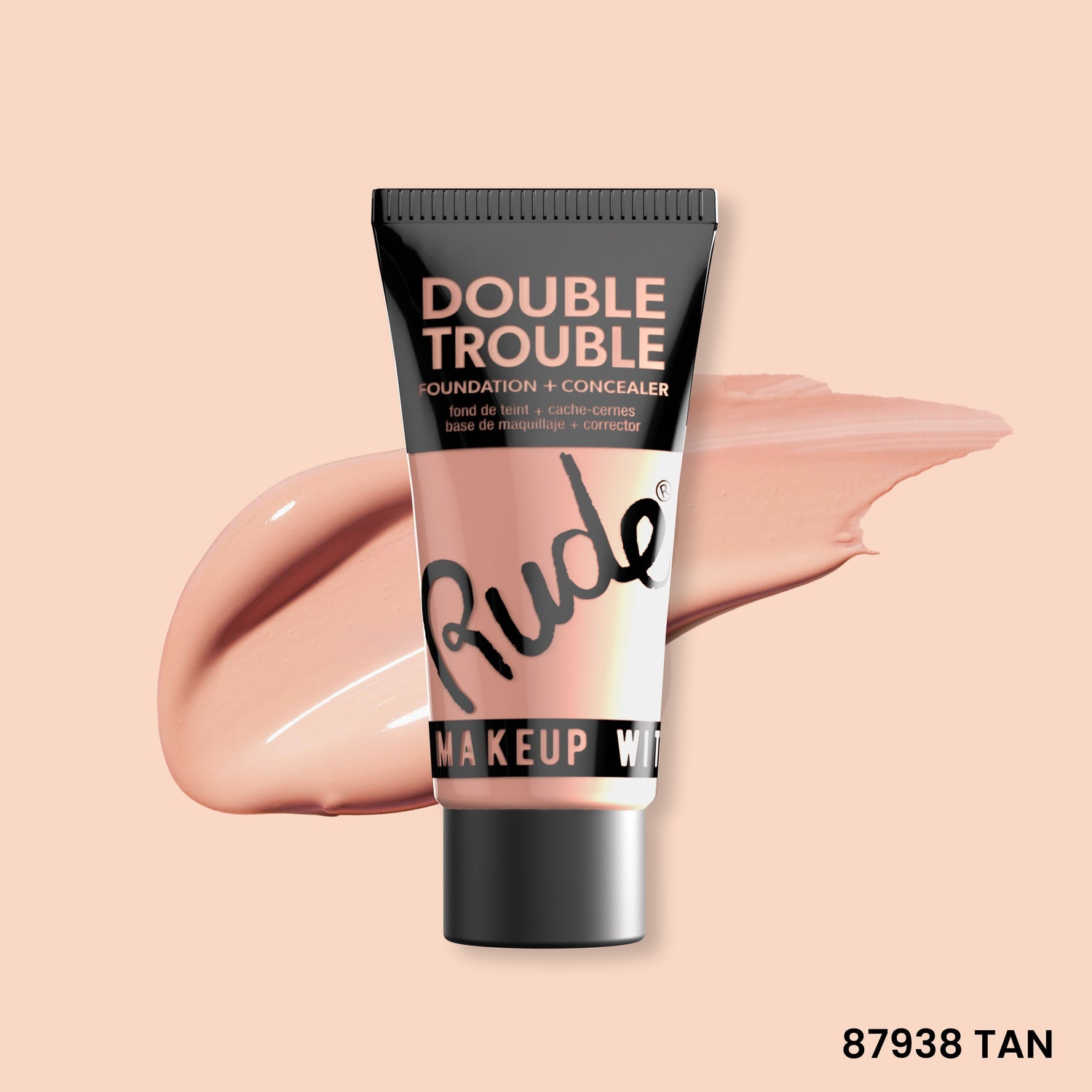 Double Trouble Foundation and Concealer Tan 12 Foundation by Rude Cosmetics | Fleurcouture