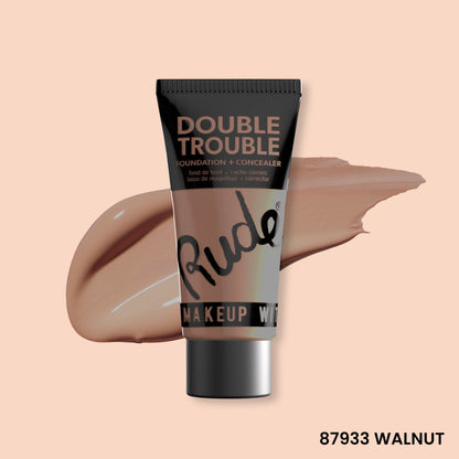 Double Trouble Foundation and Concealer Walnut 19 Foundation by Rude Cosmetics | Fleurcouture