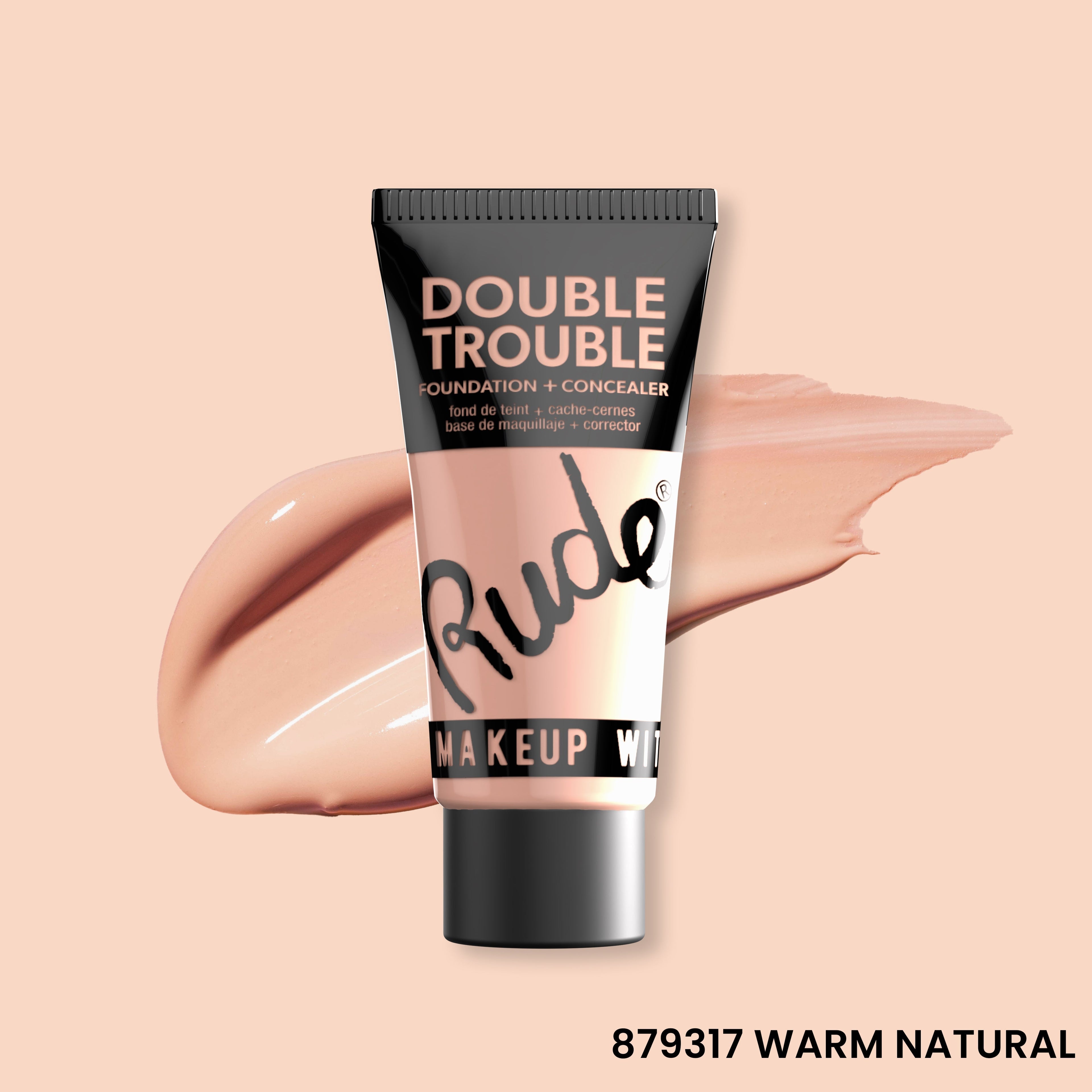 Double Trouble Foundation and Concealer Warm Natural 09 Foundation by Rude Cosmetics | Fleurcouture