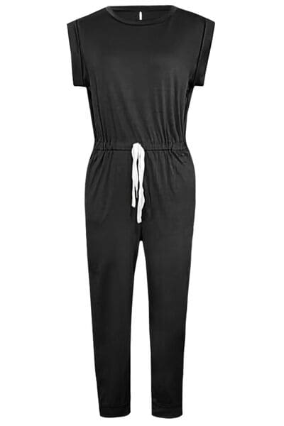 Drawstring Round Neck Sleeveless Jumpsuit by Trendsi | Fleurcouture