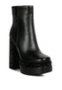 Dryday Diamante Zip Up Block Heel Boots Black 5 by Rag Company | Fleurcouture