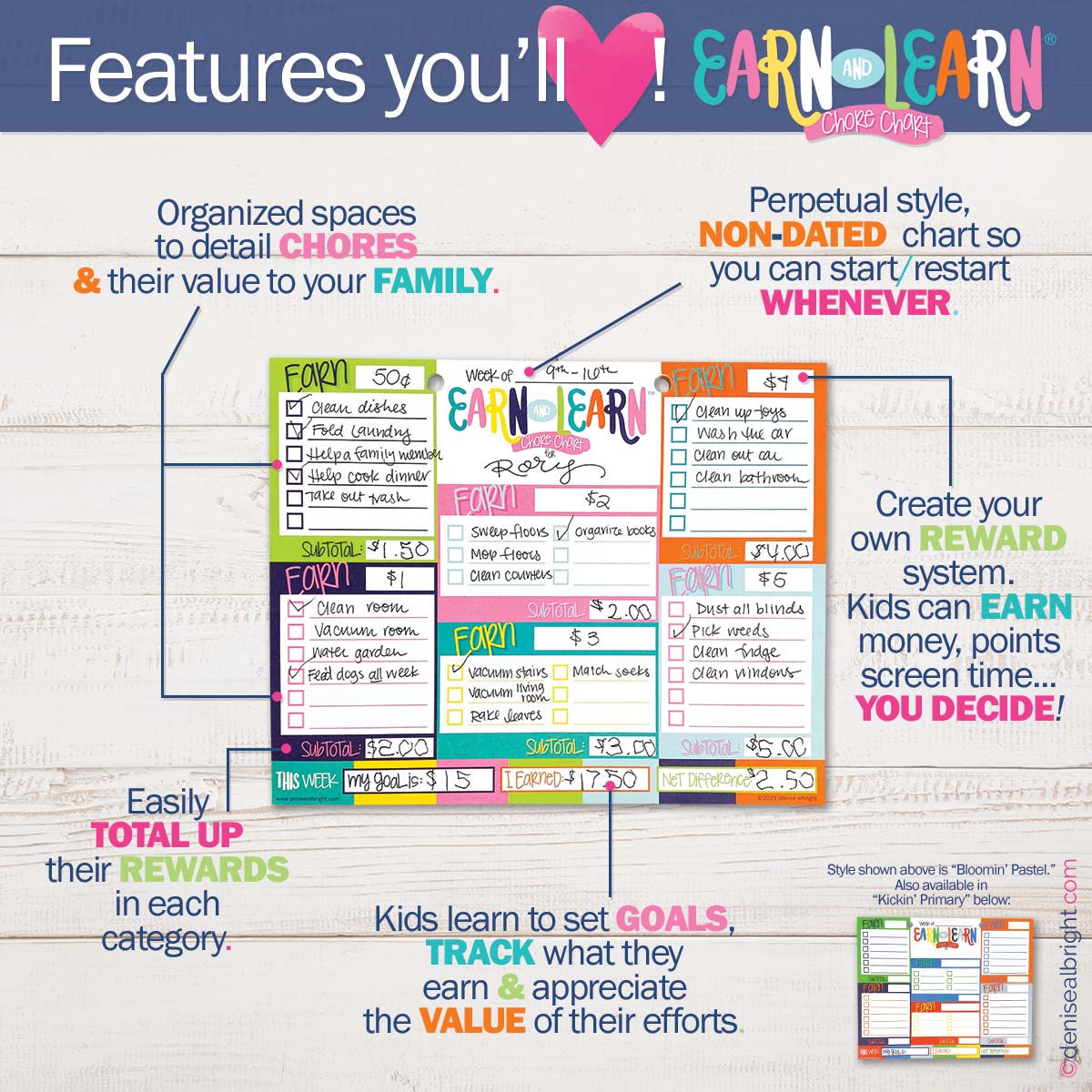 Earn &amp; Learn® Kids Money Management Chore Chart Pad Pads by DAS | Fleurcouture