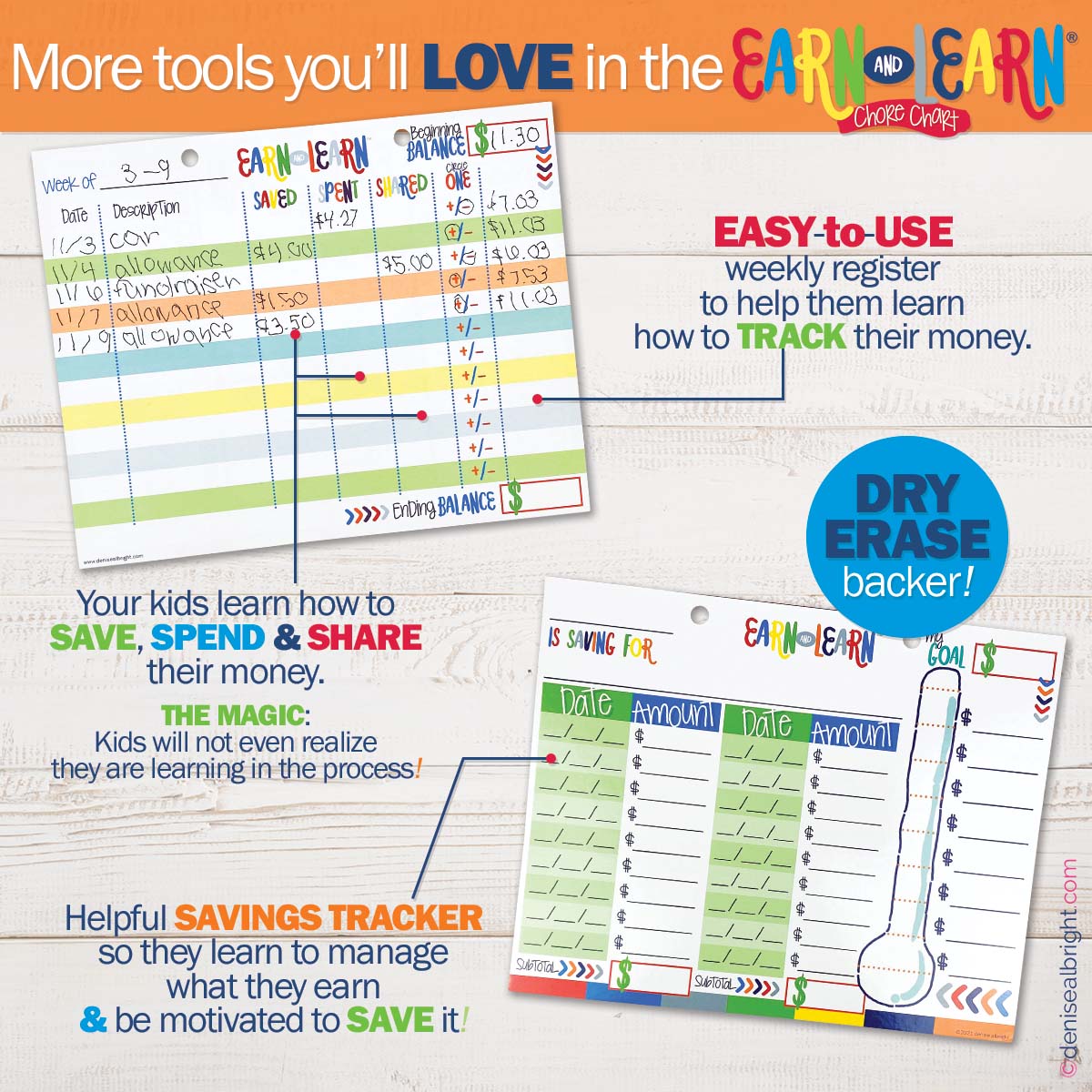 Earn &amp; Learn® Kids Money Management Chore Chart Pad Pads by DAS | Fleurcouture