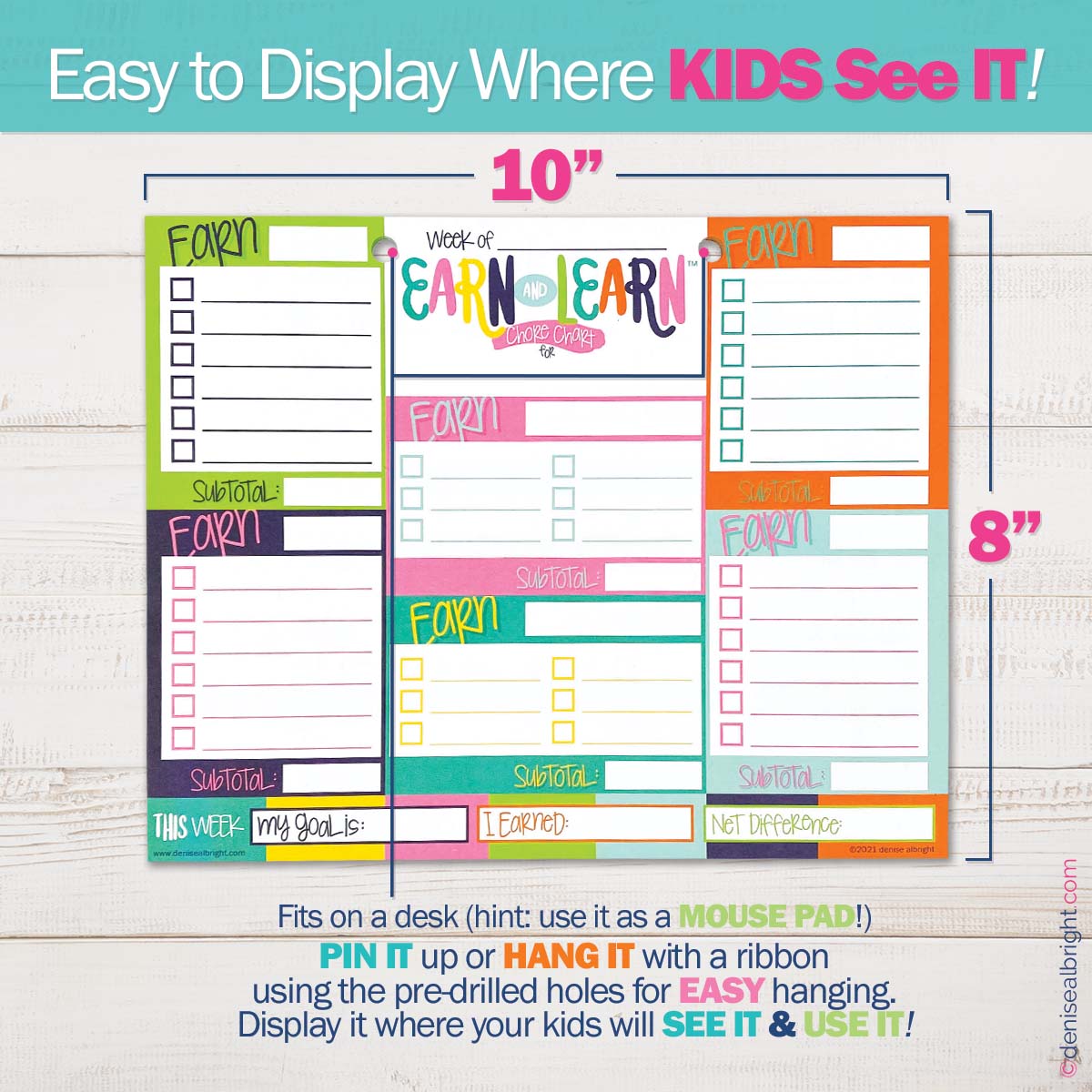 Earn &amp; Learn® Kids Money Management Chore Chart Pad Pads by DAS | Fleurcouture