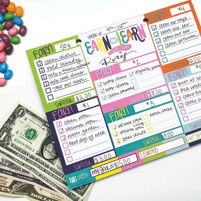 Earn &amp; Learn® Kids Money Management Chore Chart Pad Pads by DAS | Fleurcouture