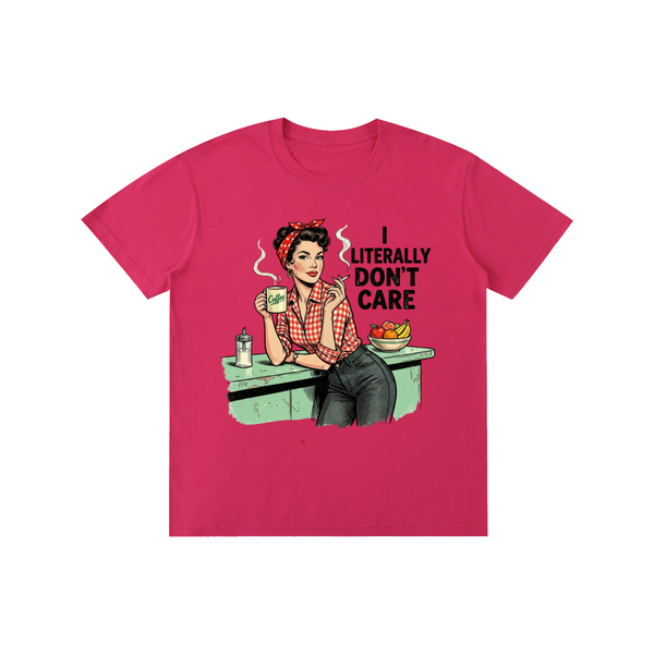 Iliterallydontcare,funny,sarcastic,retro,1950s,tee,tshirt