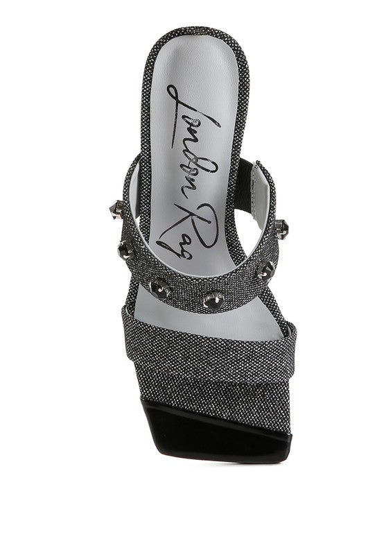 EDM Queen Diamante Embellished Glitter Sandals by Rag Company | Fleurcouture