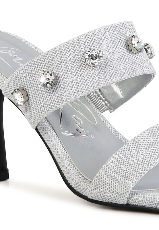 EDM Queen Diamante Embellished Glitter Sandals by Rag Company | Fleurcouture