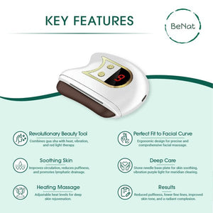 Electric Gua Sha Facial Sculpting White One Size by BeNat | Fleurcouture