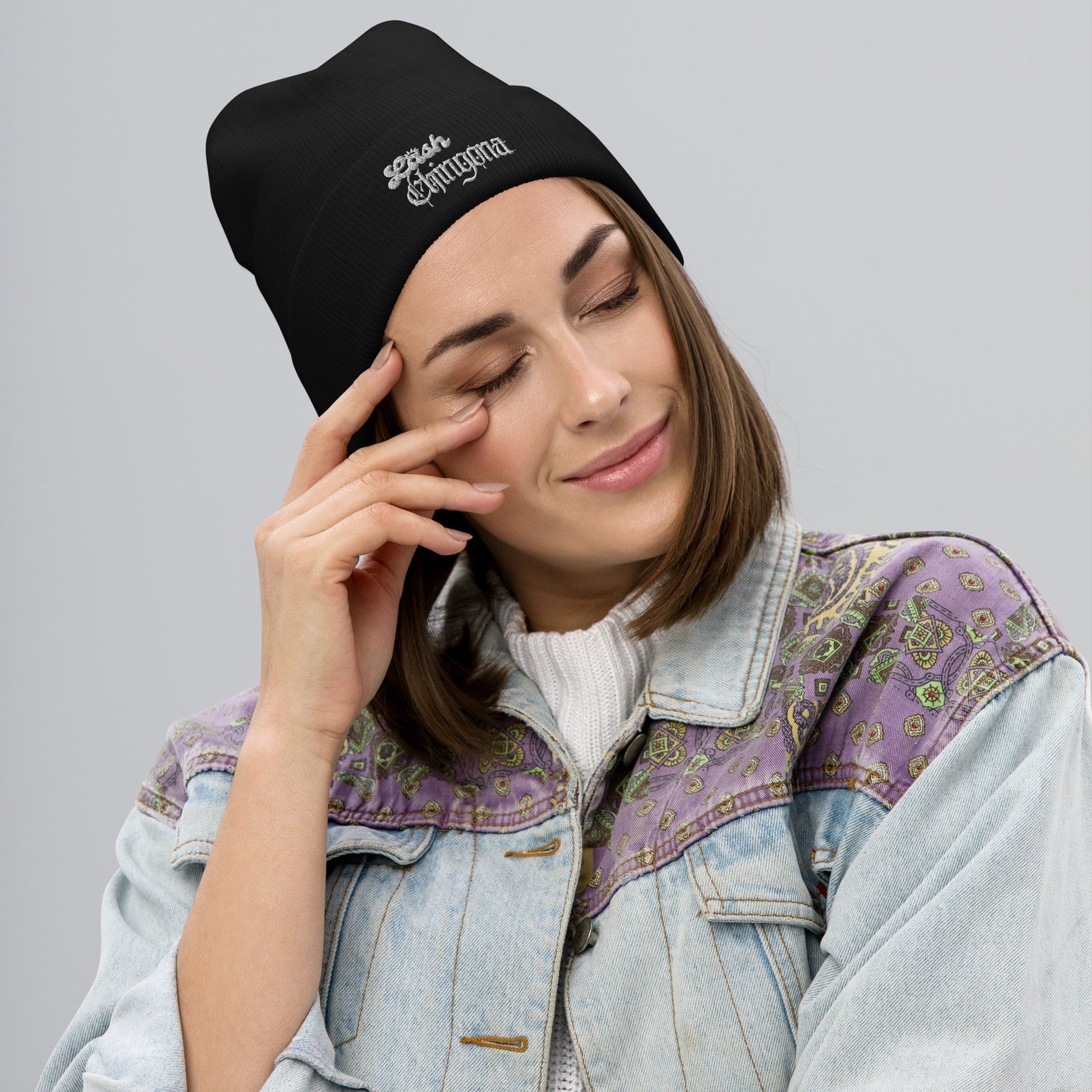Embroidered Beanie by Fleurcouture | Fleurcouture