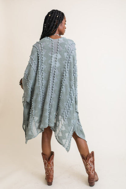 Embroidered Zig Zag Soft Kimono One Size by Leto Accessories | Fleurcouture