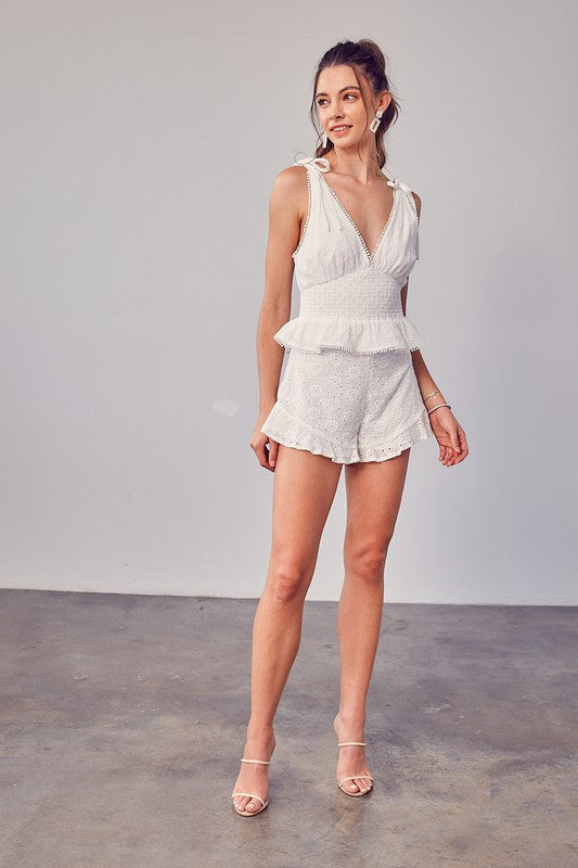 Embroidery Eyelet Shorts WHITE by Do + Be Collection | Fleurcouture