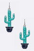 Enamel Catus Iconic Earrings Turquoise O/S by LA Jewelry Plaza | Fleurcouture