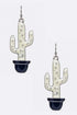 Enamel Catus Iconic Earrings White O/S by LA Jewelry Plaza | Fleurcouture