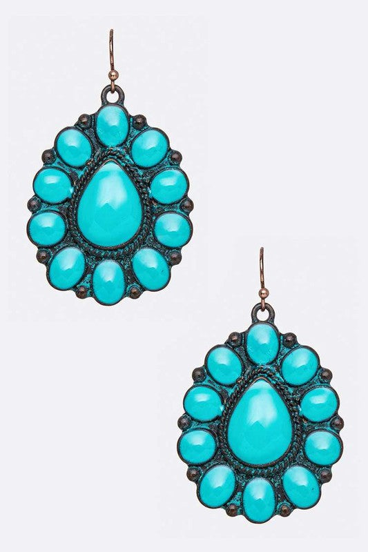 Enamel Western Fashion Earrings Turquoise O/S by LA Jewelry Plaza | Fleurcouture