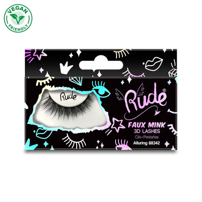 Essential Faux Mink 3D Lashes Alluring False Eyelashes by Rude Cosmetics | Fleurcouture