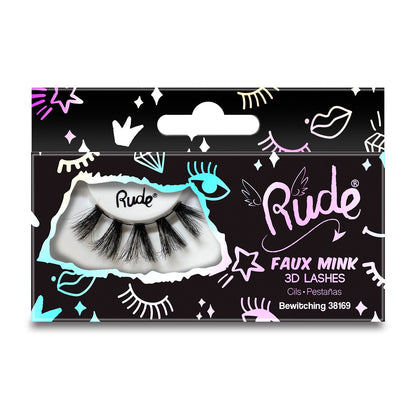 Essential Faux Mink 3D Lashes Bewitching False Eyelashes by Rude Cosmetics | Fleurcouture