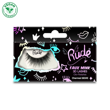 Essential Faux Mink 3D Lashes Charmed False Eyelashes by Rude Cosmetics | Fleurcouture