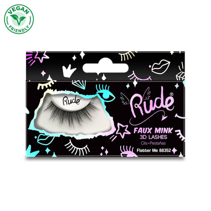 Essential Faux Mink 3D Lashes Flatter Me False Eyelashes by Rude Cosmetics | Fleurcouture