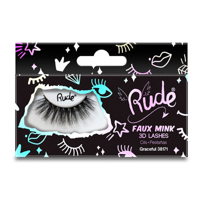 Essential Faux Mink 3D Lashes Graceful False Eyelashes by Rude Cosmetics | Fleurcouture