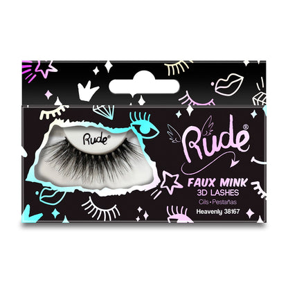 Essential Faux Mink 3D Lashes Heavenly False Eyelashes by Rude Cosmetics | Fleurcouture