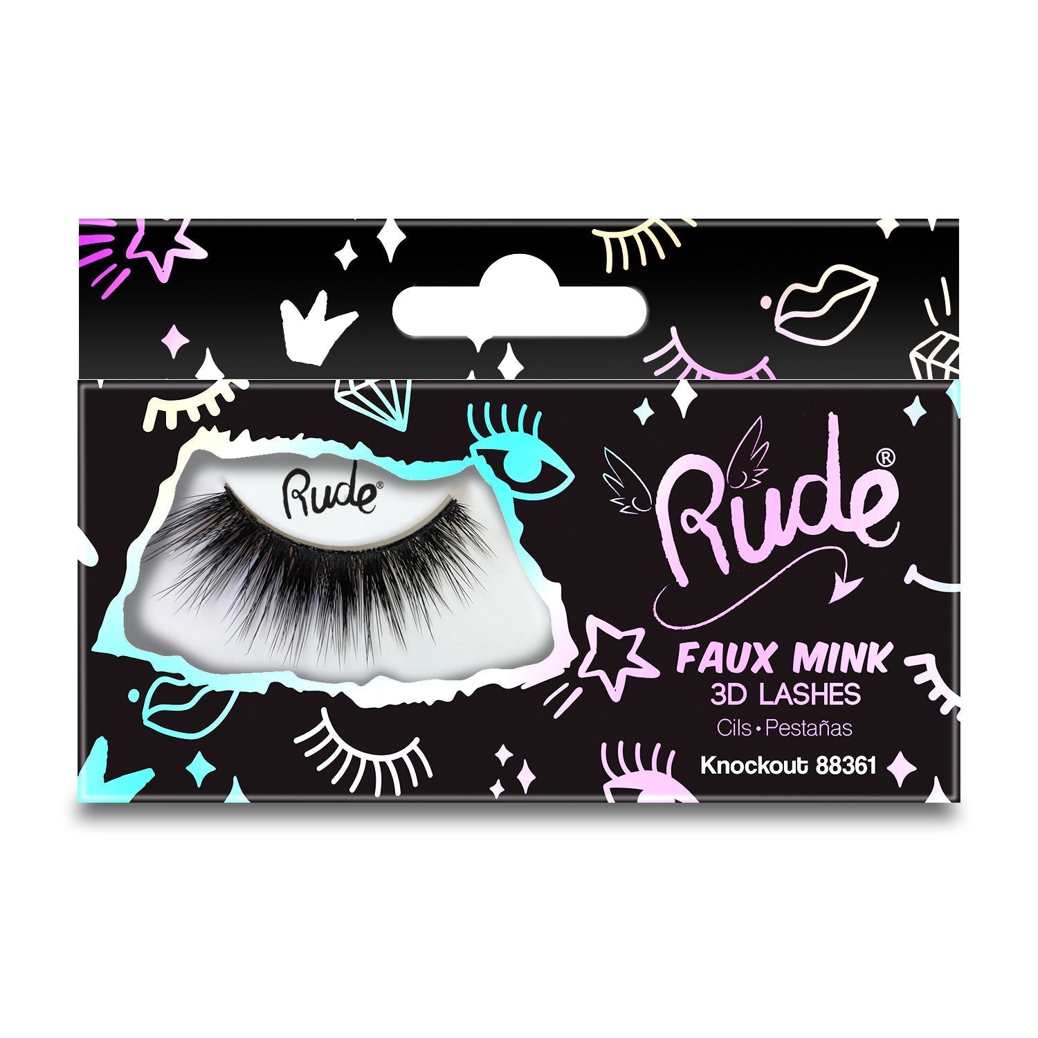 Essential Faux Mink 3D Lashes Knockout False Eyelashes by Rude Cosmetics | Fleurcouture